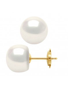 Boucles d'Oreilles Sécurité en Or et Perles de Culture 10...