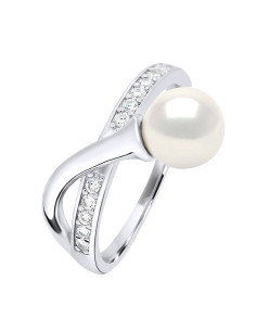 Bague  Véritable Perle de Culture d'Eau Douce Ronde 7-8 mm