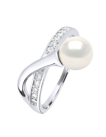 Bague  Véritable Perle de Culture d'Eau Douce Ronde 7-8 mm