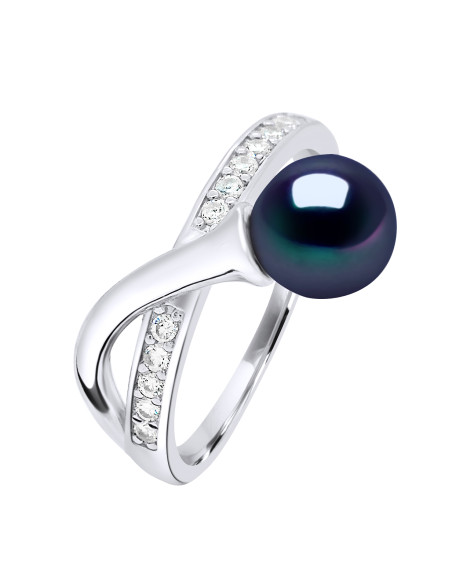 Bague  Véritable Perle de Culture d'Eau Douce Ronde 7-8 mm