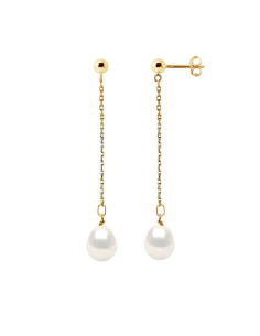 Boucles d'Oreilles Véritables Perles de Culture d'Eau...