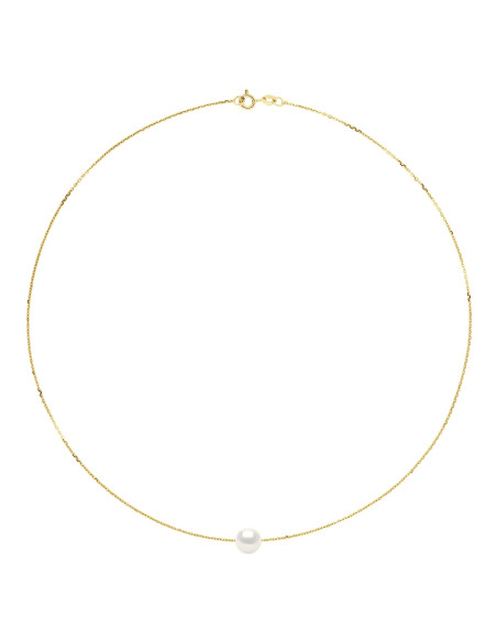 Collier Véritable Perle de Culture d'Eau Douce Ronde 8-9 mm