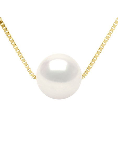 Collier Véritable Perle de Culture d'Eau Douce Ronde 8-9  mm