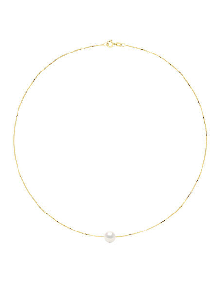 Collier Véritable Perle de Culture d'Eau Douce Ronde 8-9  mm