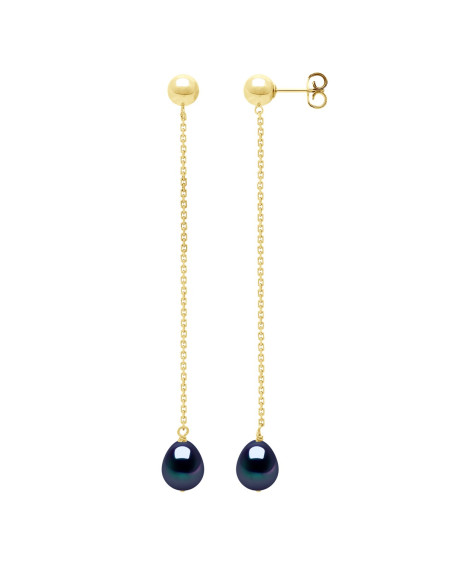 Boucles d'Oreilles - Pendantes 5 cm - en Vermeil ( Argent 925 Millièmes plaqué Or Jaune )