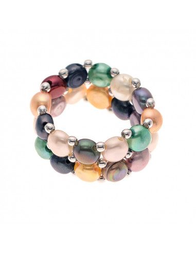 Bague 2 Rangs Perles de Culture 4 mm - 4...