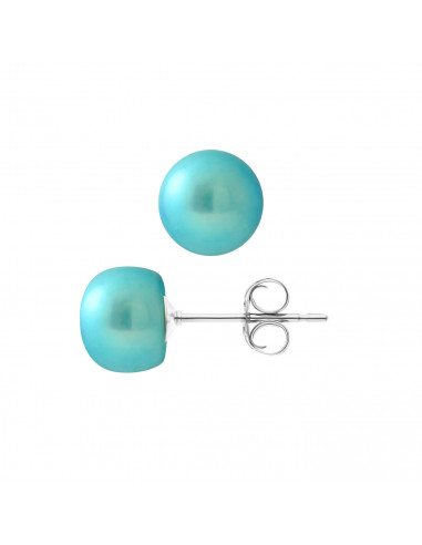 Boucles d'Oreilles Perles de Culture 8-9 mm - 5 Coloris Disponibles - Argent 925