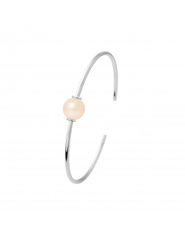Bracelet Jonc Perle de Culture Ronde 9 mm en Argent 925