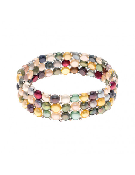 Bracelet 3 Rangs Perles de Culture 4 mm - 5 Coloris