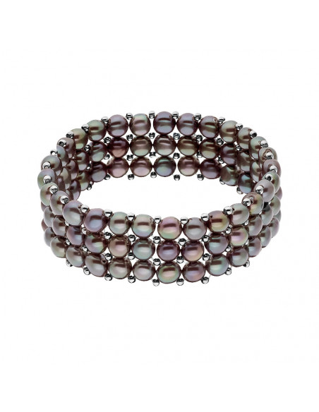 Bracelet 3 Rangs Perles de Culture 4 mm - 5 Coloris