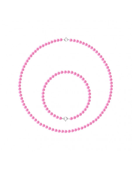 Parures Rang de Perles Collier et Bracelet Perles de Culture 4 mm - Fermoir Or - 8 Coloris