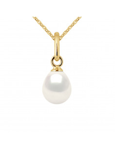 Pendentif en Or et Perle de Culture Poire 6 mm - 2 Coloris