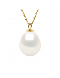 Collier en Or Jaune ou Or Blanc et Perle de Culture Poire...