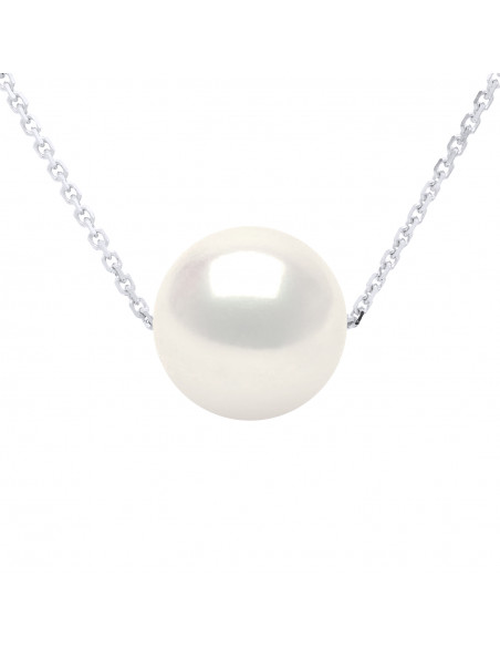 Collier Chaine Perle de Culture Ronde 8 mm en Argent 925 - 5 Coloris