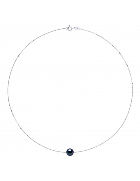 Collier Chaine Perle de Culture Ronde 8 mm en Argent 925 - 5 Coloris