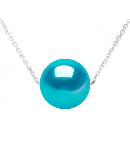 Collier Chaine Perle de Culture Ronde 8 mm en Argent 925 - 5 Coloris