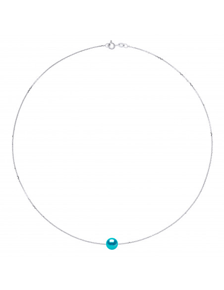 Collier Chaine Perle de Culture Ronde 8 mm en Argent 925 - 5 Coloris